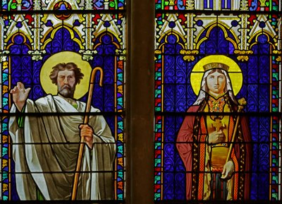 Window Depicting Royal Saints: Saint Denis and Saint Clothilde by Jean Auguste Dominique Ingres